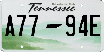 TN license plate A7794E