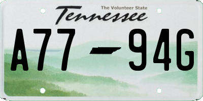 TN license plate A7794G