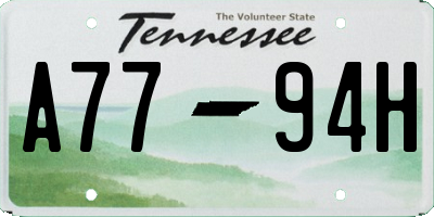 TN license plate A7794H
