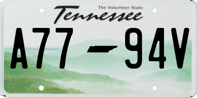 TN license plate A7794V