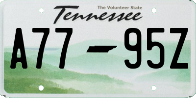 TN license plate A7795Z
