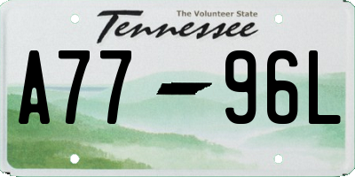 TN license plate A7796L