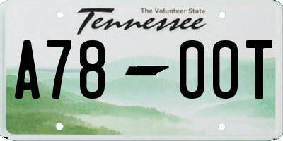 TN license plate A7800T