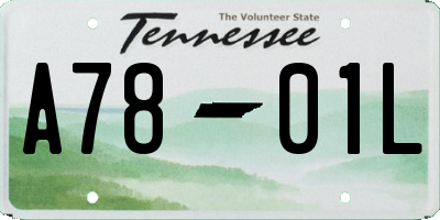 TN license plate A7801L