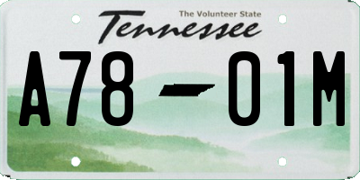 TN license plate A7801M