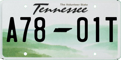 TN license plate A7801T