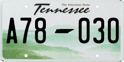 TN license plate A7803O