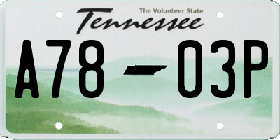 TN license plate A7803P