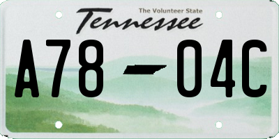 TN license plate A7804C
