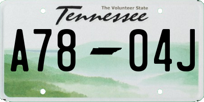 TN license plate A7804J