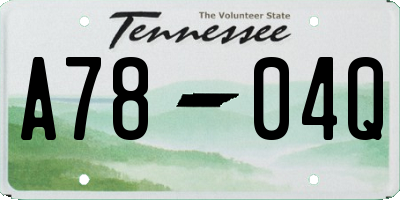 TN license plate A7804Q