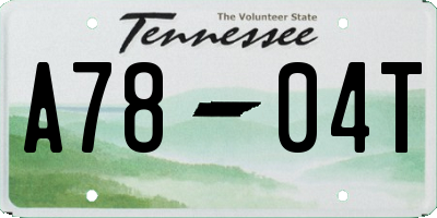TN license plate A7804T