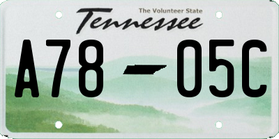 TN license plate A7805C