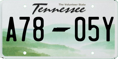 TN license plate A7805Y