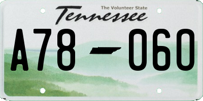 TN license plate A7806O
