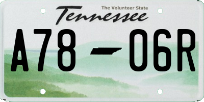 TN license plate A7806R