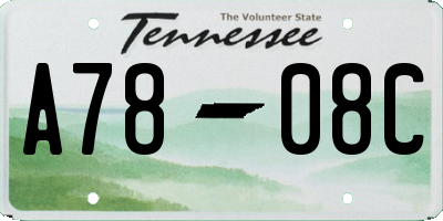 TN license plate A7808C