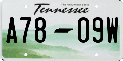 TN license plate A7809W