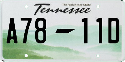 TN license plate A7811D