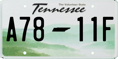 TN license plate A7811F