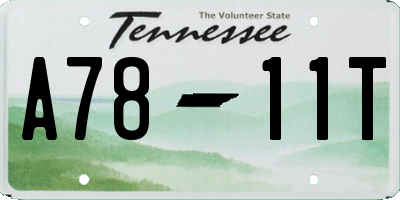 TN license plate A7811T
