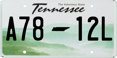 TN license plate A7812L
