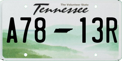TN license plate A7813R