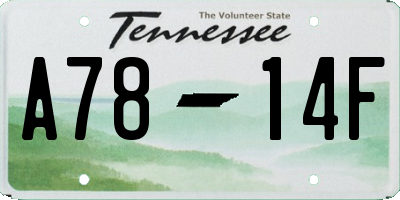 TN license plate A7814F