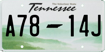 TN license plate A7814J