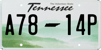 TN license plate A7814P