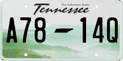 TN license plate A7814Q