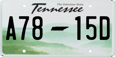 TN license plate A7815D