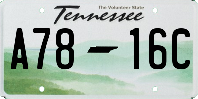 TN license plate A7816C