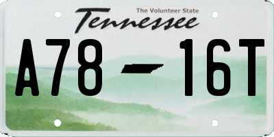 TN license plate A7816T