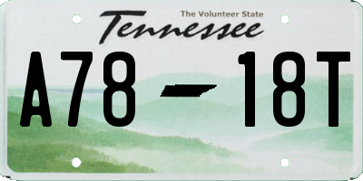 TN license plate A7818T