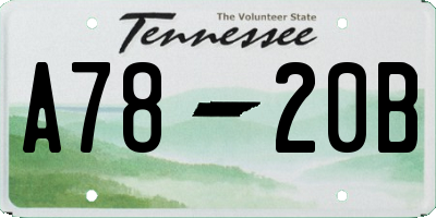 TN license plate A7820B