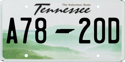 TN license plate A7820D