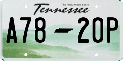 TN license plate A7820P