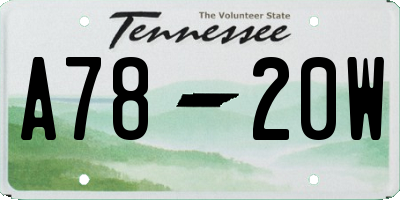 TN license plate A7820W