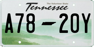 TN license plate A7820Y