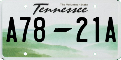 TN license plate A7821A