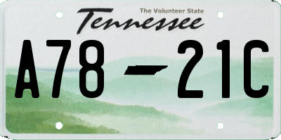 TN license plate A7821C