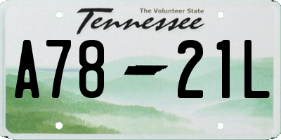 TN license plate A7821L