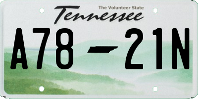 TN license plate A7821N