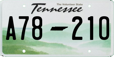 TN license plate A7821O