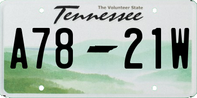 TN license plate A7821W