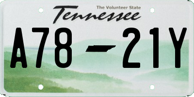 TN license plate A7821Y