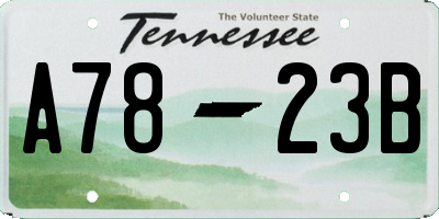 TN license plate A7823B
