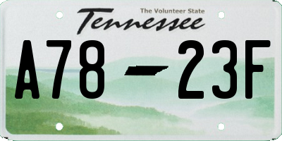 TN license plate A7823F