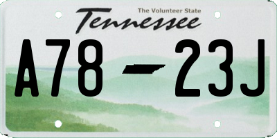 TN license plate A7823J